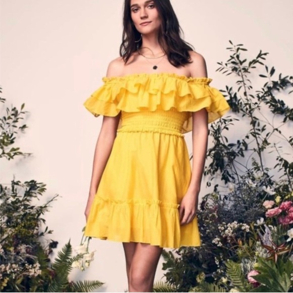 Happy Nature Kate Hudson‎ yellow off the shoulder ruffle sun dress size XXL - Picture 1 of 6